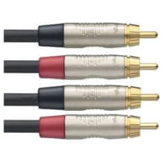 Stagg NTC3CR dvojitý kabel, RCA/RCA (m/m), 3 m