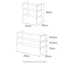 Yamazaki Stojan na boty nastavitelný Frame 7555, na 9-16 párů, bílý