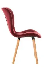 BHM Germany Jídelní židle Elda, samet, červená