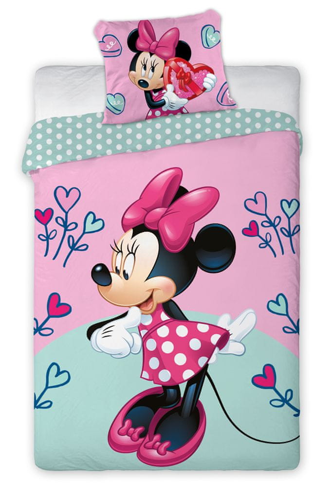 Faro Dětské povlečení Minnie Hearts Flower