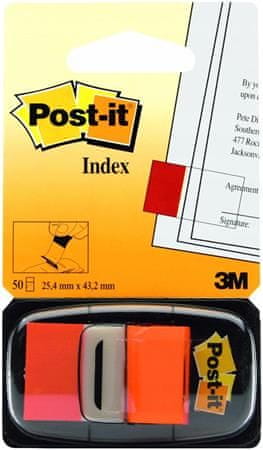 3M Samolepicí záložky se zásobníkem, oranžová, 25 x 43 mm, 50 listů, 3M POSTIT 7000144932
