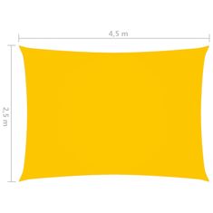 Greatstore Stínící plachta oxfordská látka obdélníková 2,5 x 4,5 m žlutá