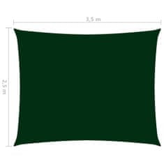 Greatstore Stínící plachta oxfordská látka obdélník 2,5x3,5 m tmavě zelená