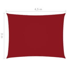 Greatstore Stínící plachta oxfordská látka obdélníková 3 x 4,5 m červená