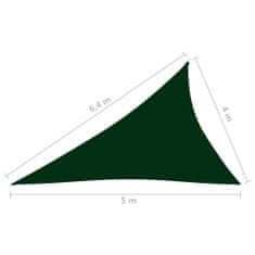 Greatstore Stínící plachta oxford trojúhelníková 4x5x6,4 m tmavě zelená