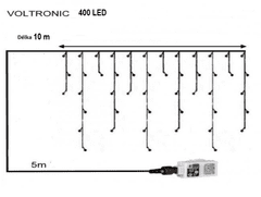 shumee VOLTRONIC světelný déšť - 400 LED, teplá a studená bílá