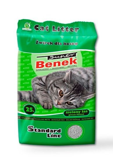 Certech Certech Super Benek Standard Line Green Forest 25 l hrubé stelivo pro kočky s vůní zeleného lesa