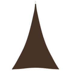 Greatstore Stínící plachta oxfordská látka trojúhelníková 3x4x4 m hnědá