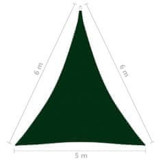 Greatstore Stínící plachta oxfordská látka trojúhelník 5x6x6m tmavě zelená