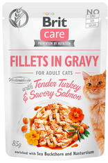 Brit Care Cat Fillets in Gravy with Tender Turkey & Savory Salmon 24x85 g