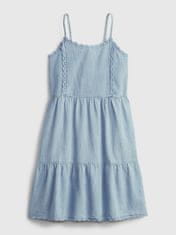 Gap Dětské šaty scalloped tiered denim dress M