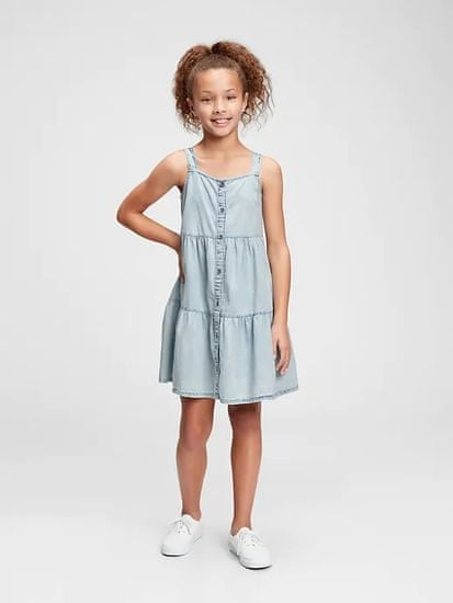 Gap Dětské šaty denim tiered dress