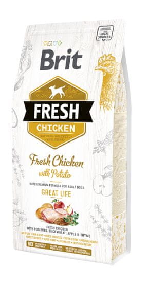 Brit Fresh Chicken with Potato Adult Great Life 2,5 kg