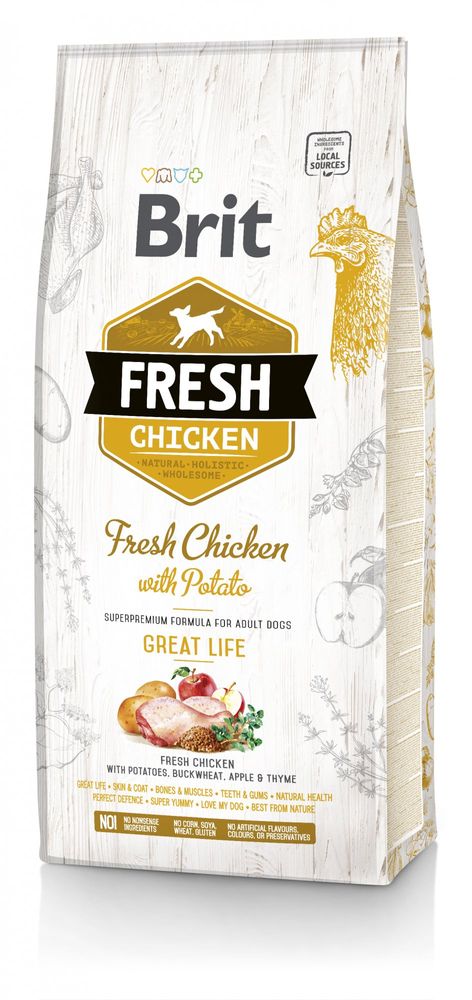 Brit Fresh Chicken with Potato Adult Great Life 12 kg