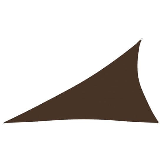 Greatstore Stínící plachta oxfordská látka trojúhelníková 4x5x6,4 m hnědá