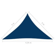 Greatstore Stínící plachta oxfordská látka trojúhelník 3x3x4,24 m modrá