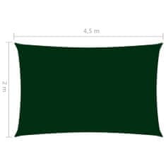 Greatstore Stínící plachta oxfordská látka obdélník 2 x 4,5 m tmavě zelená