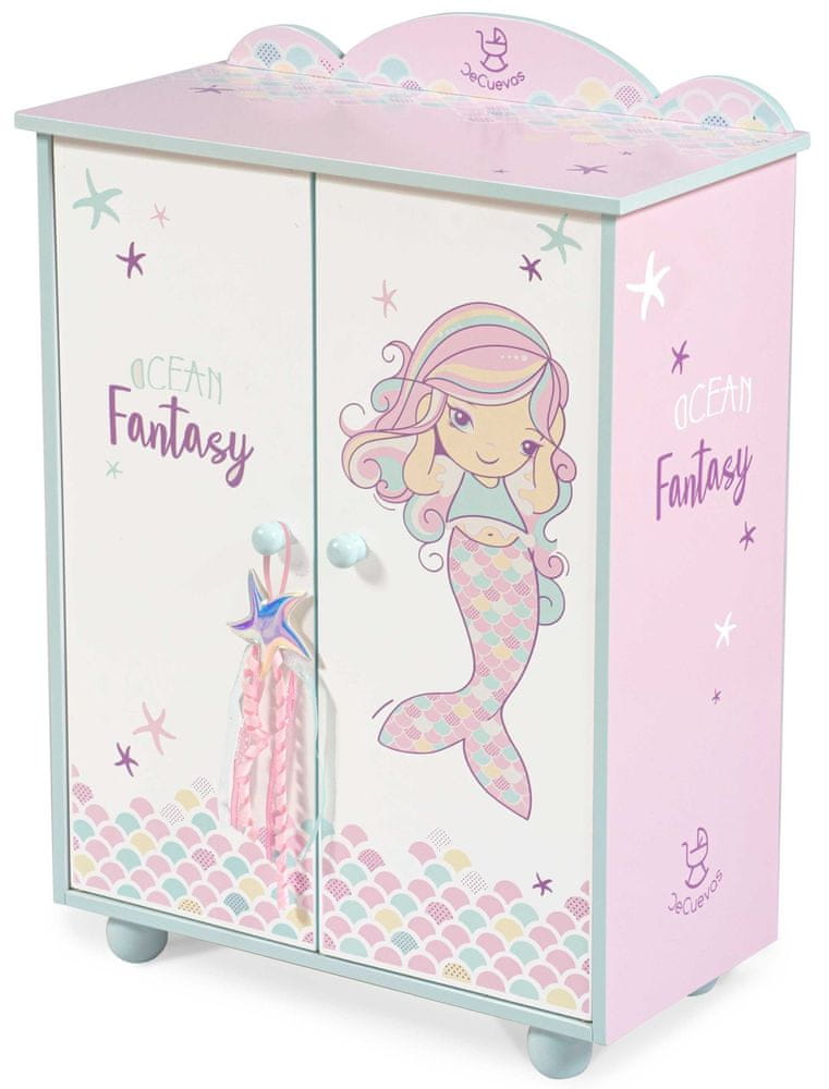 DeCuevas 55241 Dřevěná šatní skříň pro panenky s doplňky Ocean Fantasy