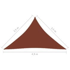 Greatstore Stínící plachta oxfordská trojúhelníková 3,5x3,5x4,9m cihlová