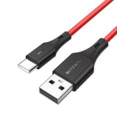 Blitzwolf BW-TC15 kabel USB / USB-C 3A 1.8m, červený