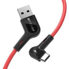 Blitzwolf BW-AC1 kabel USB / USB-C 3A 1.8m, červený