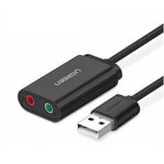 Ugreen US205 USB externí zvuková karta 15cm, černá