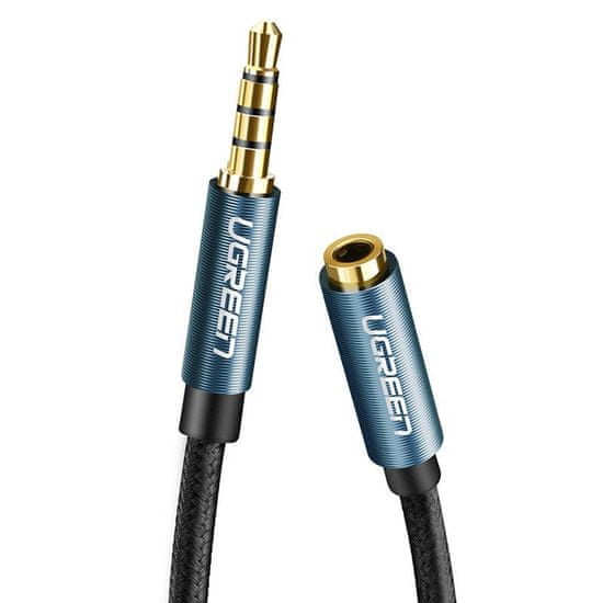 Ugreen AV118 prodlužovací audio kabel 3.5mm mini jack M/F 1m, modrý