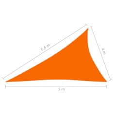 Greatstore Stínící plachta oxfordská látka trojúhelník 4x5x6,4 m oranžová