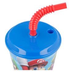 Stor Plastový pohár s víkem a brčkem SUPER MARIO 430ml, 21430