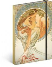 Presco Group Notes Alfons Mucha – Poezie, linkovaný, 13 × 21 cm