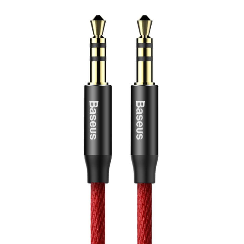 BASEUS Yiven Series audio kabel 3,5 mm jack 1 m CAM30-B91, červená-černá