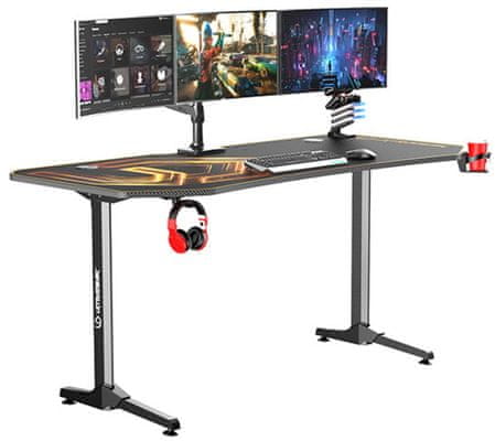 Stůl Arozzi Arena Gaming Desk, černá/červená (ARENA-RED) nastavitelná výška