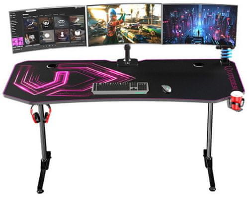 Stůl Arozzi Arena Gaming Desk, černá/červená (ARENA-RED) Herní, cable management mikrovlákno protiskluz