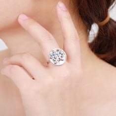 MOISS Originální stříbrný prsten s barevnými zirkony R00021 (Obvod 59 mm)