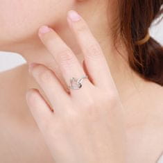 Okouzlující stříbrný prsten se zirkony Srdce R00019 (Obvod 55 mm)