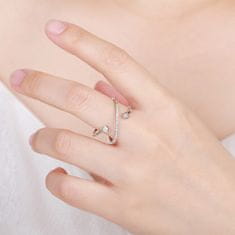 MOISS Originální stříbrný prsten se zirkony R00020 (Obvod 58 mm)