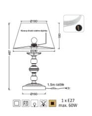 ACA  Stolní lampička DIJON max. 60W/E27/230V/IP20