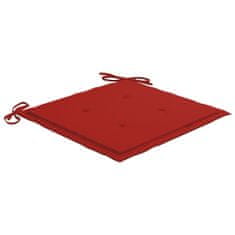 Petromila Jídelní židle 8 ks červené podušky masivní teak