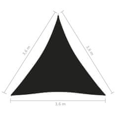 Greatstore Stínící plachta oxfordská látka trojúhelník 3,6x3,6x3,6 m černá