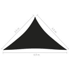 Greatstore Stínící plachta oxfordská látka trojúhelník 3,5x3,5x4,9 m černá