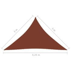 Greatstore Stínící plachta oxfordská látka trojúhelník 3x3x4,24 m cihlová