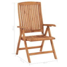 Greatstore Polohovací zahradní židle s poduškami 8 ks masivní teak