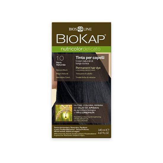 BioKap Nutricolor Delicato - Barva na vlasy 1.00 Černá přírodní 140 ml