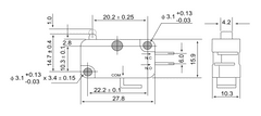 Tracon Electric Mikrospínač s plastovým čepem 15mm Balení: 2 ks