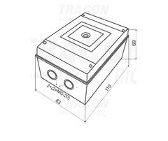 Tracon Electric Krabice k vačkovým spínačem - velikost 1 110x83x69mm