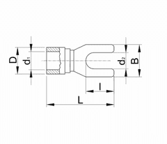 Tracon Electric Izolované Cu lisovací vidlice žluté 6mm2 / M5 100 ks