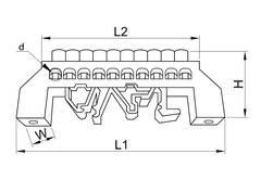 Tracon Electric Můstek PE zelený 4P 10,5x35x5mm / L1=49mm 5 ks