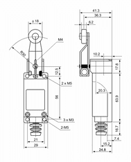 Tracon Electric Koncový spínač s boční pákovou kladkou 148,4x29x24,8mm