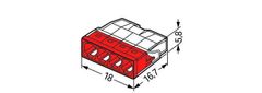 Wago Spojovací svorka bezšroubová - 4 vodiče 18x5,8x16,7mm 15 ks