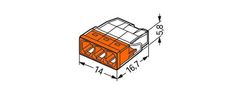 Wago Spojovací svorka bezšroubová - 3 vodičů 14x5,8x16,7mm 15 ks